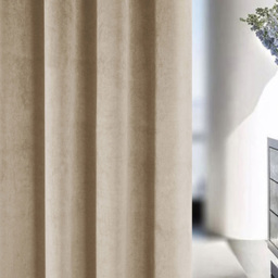 Enhanced Living Oxford Cream Thermal Blackout Pencil Pleat Velvet Single Door Curtain 168 x 214cm - Wilko - thumbnail 5