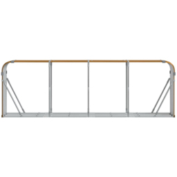 vidaXL Brown Galvanised Steel Firewood Log Holder 100 x 300 x 45cm - Wilko - thumbnail 4