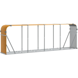 vidaXL Brown Galvanised Steel Firewood Log Holder 100 x 300 x 45cm - Wilko