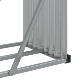 vidaXL Brown Galvanised Steel Firewood Log Holder 100 x 300 x 45cm - Wilko - thumbnail 6