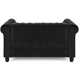Home Detail Chesterfield 2 Seater Studded Black Velvet Sofa - Wilko - thumbnail 4