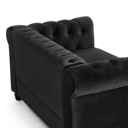 Home Detail Chesterfield 2 Seater Studded Black Velvet Sofa - Wilko - thumbnail 5