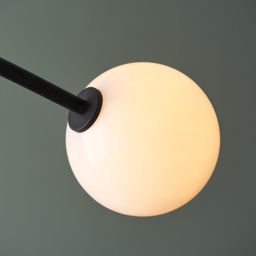 Merano Rovigo Matt Black and Opal Glass 4 Light Ceiling Light - Size: 90 x 102 x 63cm - Wilko - thumbnail 6