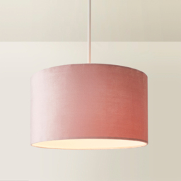 ValueLights Reni Blush Velvet Medium Drum Ceiling Lamp Shade 35cm - Size: 20 x 35 x 35cm - Pink - Wilko - thumbnail 6