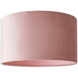 ValueLights Reni Blush Velvet Medium Drum Ceiling Lamp Shade 35cm - Size: 20 x 35 x 35cm - Pink - Wilko - thumbnail 1