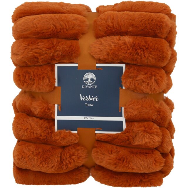 Verbier Faux Fur Throw Rust - Divante - Wilko - image 1