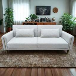 DS Living Como 2 Seater Silver Fabric Pull Out Sofa Bed - Wilko - thumbnail 1