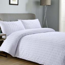 Autograph Double White Seersucker Duvet Set - Wilko