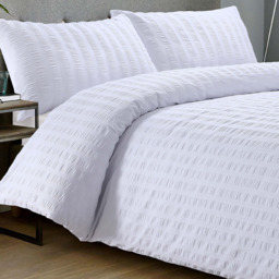 Autograph Double White Seersucker Duvet Set - Wilko - thumbnail 3
