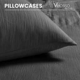 Velosso Washed Linen Look King Size Charcoal Duvet Set - Grey - Wilko - thumbnail 5