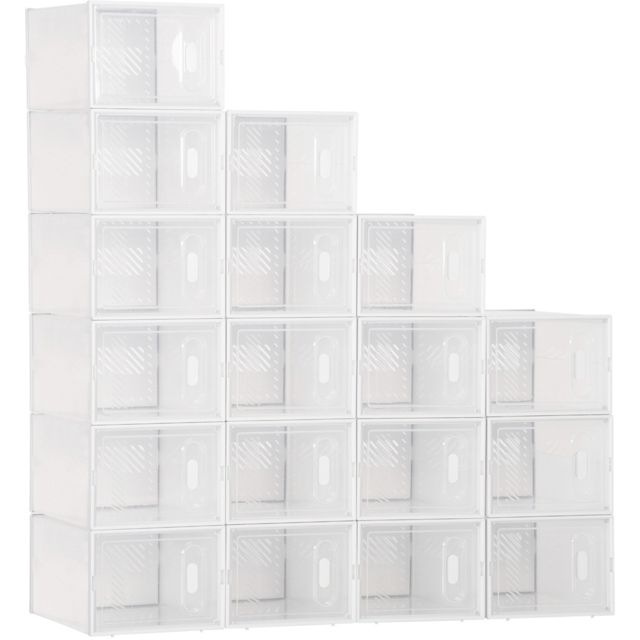 Portland Clear and White Portable Shoe Storage Cabinet - Wilko - image 1