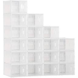 Portland Clear and White Portable Shoe Storage Cabinet - Wilko