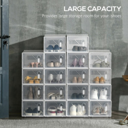 Portland Clear and White Portable Shoe Storage Cabinet - Wilko - thumbnail 6
