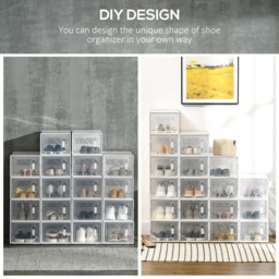 Portland Clear and White Portable Shoe Storage Cabinet - Wilko - thumbnail 7