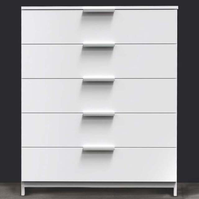 Crowndale Plymouth 5 Drawer White Chest Ready Assembled - Wilko - image 1