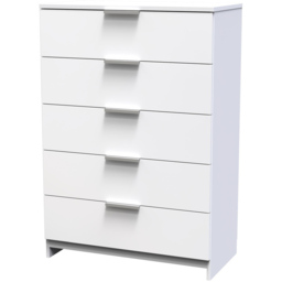 Crowndale Plymouth 5 Drawer White Chest Ready Assembled - Wilko - thumbnail 3