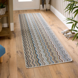 My Mat Candy Multicolour Natural Zig Zag Stain Resistant Mat 67 x 200cm - Wilko - thumbnail 3