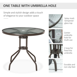 Outsunny 4 Seater Grey Garden Dining Set with Umbrella - Wilko - thumbnail 6