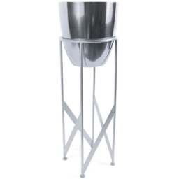 Botanik Silver Metal Plant Stand Planter with Stand 55 x 19cm - Size: 55 x 19 x 19cm - Wilko - thumbnail 1