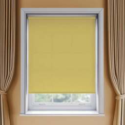 New Edge Blinds Thermal Blackout Roller Blind Ochre 150cm - Size: W 150cm x D 170cm - Yellow - Wilko
