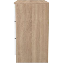 Crowndale Contrast 3 Drawer White Matt and Bardolino Oak Chest of Drawers Ready Assembled - White Matt & Bardolino Oak - Wilko - thumbnail 4