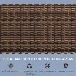 Outsunny 2 Seater Brown Rattan Garden Loveseat Bench - Wilko - thumbnail 7