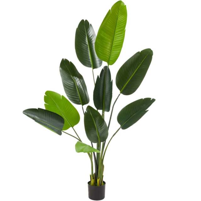 tectake Artificial Bird of Paradise Tree in Pot 160cm - Size: 160 x 25 x 25cm - Green - Wilko - image 1