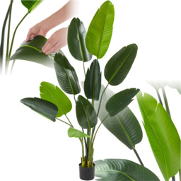 tectake Artificial Bird of Paradise Tree in Pot 160cm - Size: 160 x 25 x 25cm - Green - Wilko - thumbnail 3