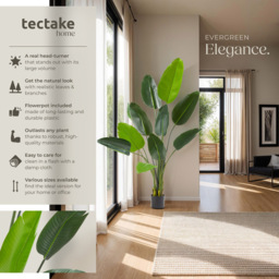 tectake Artificial Bird of Paradise Tree in Pot 160cm - Size: 160 x 25 x 25cm - Green - Wilko - thumbnail 7