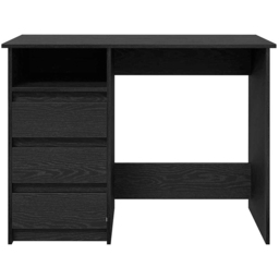 vidaXL 3 Drawer Single Shelf Computer Desk Black - Size: 75 x 102 x 50cm - Wilko - thumbnail 4