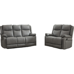 Furniture One 5 Seater Grey Manual Sectional Recliner Couches Sofa Set - Wilko - thumbnail 3