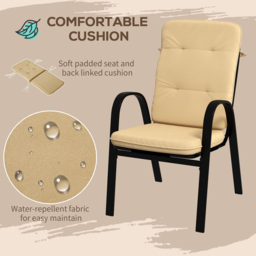 Outsunny 4 Seater Beige Outdoor Garden Dining Set - Cream - Wilko - thumbnail 6