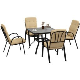 Outsunny 4 Seater Beige Outdoor Garden Dining Set - Cream - Wilko - thumbnail 3