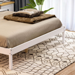 Vida Designs Milan King Size White and Pine Low Foot Wooden Bed Frame - Wilko - thumbnail 5
