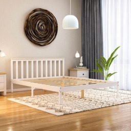 Vida Designs Milan King Size White and Pine Low Foot Wooden Bed Frame - Wilko - thumbnail 7