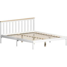 Vida Designs Milan King Size White and Pine Low Foot Wooden Bed Frame - Wilko - thumbnail 3
