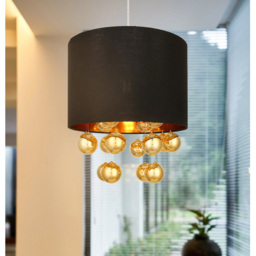 Black Gold Orb Droplet Pendant Shade - Wilko - thumbnail 3