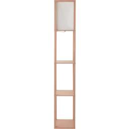 ValueLights Struttura Fabric Shade Pink Shelving Unit Floor Lamp with Bulb - Size: 160 x 26 x 26cm - Wilko