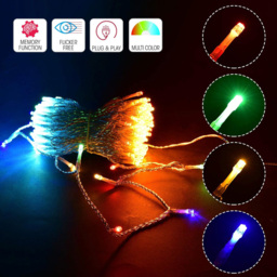 Shatchi 400 Multicolour LED Multifunction Clear Cable Outdoor String Fairy Light 40m - Size: 4m - Wilko - thumbnail 3