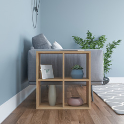Decorotika Hansen 4 Shelf Oak Side Table - Size: 63.2 x 59.6 x 29.6cm - Yellow - Wilko - thumbnail 4