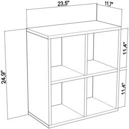 Decorotika Hansen 4 Shelf Oak Side Table - Size: 63.2 x 59.6 x 29.6cm - Yellow - Wilko - thumbnail 5