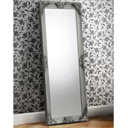 Julian Bowen Rococo Pewter Lean-To Dressing Mirror - Size: 170 x 80cm - Silver - Wilko - thumbnail 3