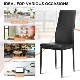 Costway Set of 4 Black Upholstered Chair - Wilko - thumbnail 7