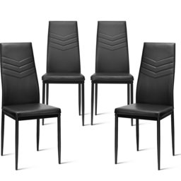 Costway Set of 4 Black Upholstered Chair - Wilko - thumbnail 3