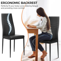Costway Set of 4 Black Upholstered Chair - Wilko - thumbnail 5