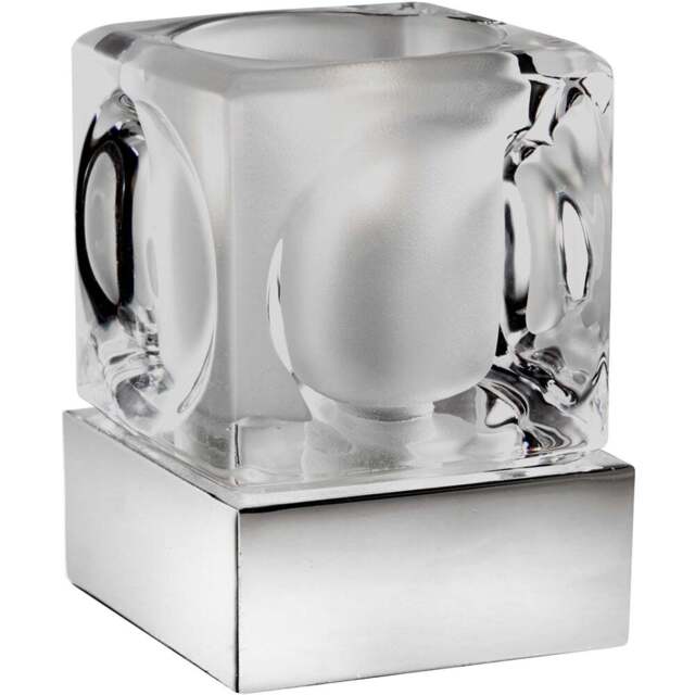 Lighting Collection Ice Cube Glass Shade Touch Lamp - Size: 10 x 7.2 x 7.2cm - Clear - Wilko - image 1