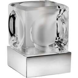 Lighting Collection Ice Cube Glass Shade Touch Lamp - Size: 10 x 7.2 x 7.2cm - Clear - Wilko