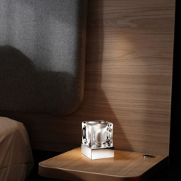 Lighting Collection Ice Cube Glass Shade Touch Lamp - Size: 10 x 7.2 x 7.2cm - Clear - Wilko - thumbnail 3