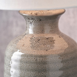 Pacific Lifestyle Helka White Fabric Shade Smokey Green Reactive Glaze Ceramic Table Lamp - Size: 49 x 30 x 30cm - Wilko - thumbnail 5