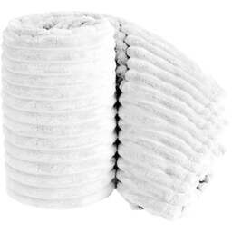 Velosso Bellissima White Plush Throw 200 x 240cm - Size: 200 x 240 x 1cm - Wilko